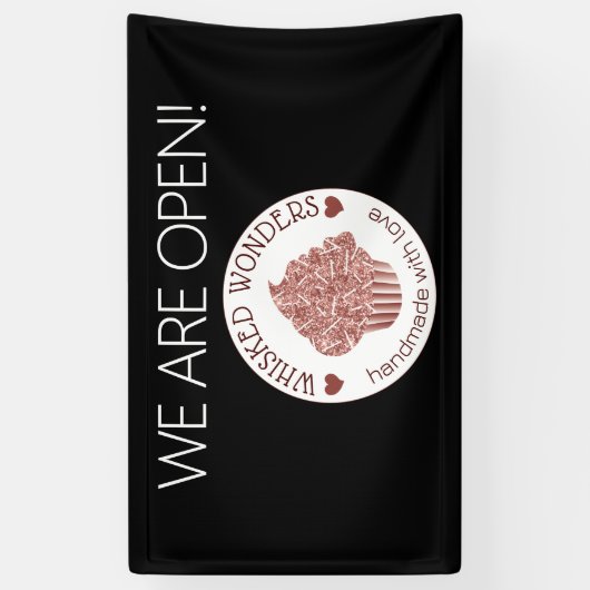 Konditorgebäck Glitzer Rose Gold Pink Banner (Vertikal)