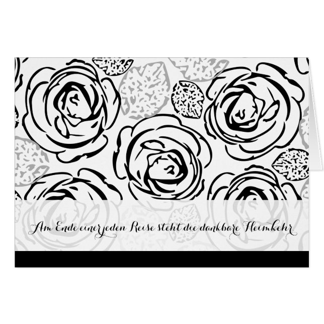 Kondolenzenkarte Rosen (Vorderseite (Horizontal))