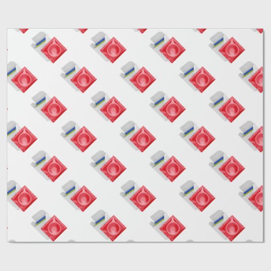 Kondome auf weißem Hintergrund Geschenkpapier (Flach)