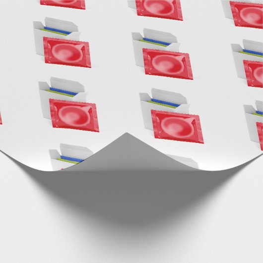 Kondome auf weißem Hintergrund Geschenkpapier (Ecke)