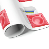 Kondome auf weißem Hintergrund Geschenkpapier (Rolleneckpunkt)