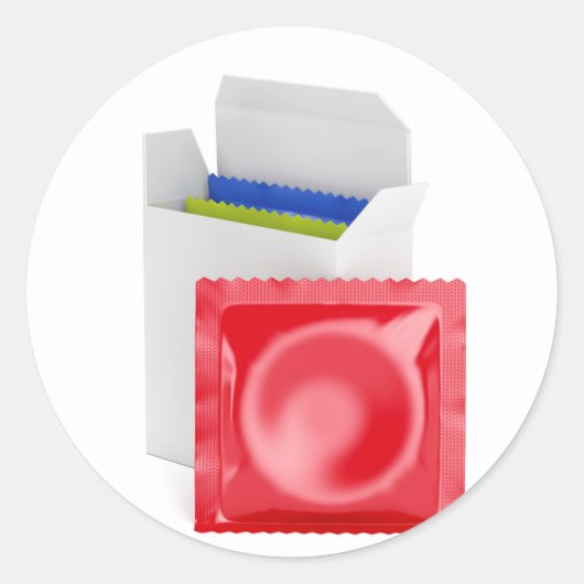 Kondome mit weißem Hintergrund Runder Aufkleber (Vorderseite)