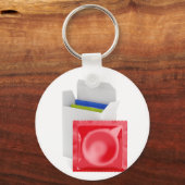 Kondome mit weißem Hintergrund Schlüsselanhänger (Vorderseite)