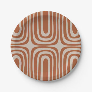 Konfaab Boho Abstrakte Minimalistische Struktur Ro Pappteller