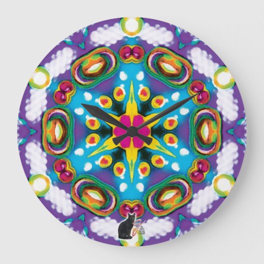 Konfektion Kaleidoskop Große Wanduhr (Vorderseite)