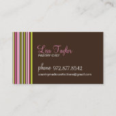 Konfektionsartikel-Visitenkarte-Schablone Visitenkarte (Rückseite)