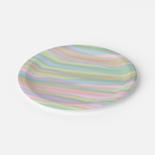 Konfektionsfarben aus Baumwolle Streifen Papierpla Pappteller (Schrägansicht)