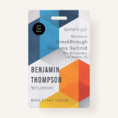 Konferenz Business Corporate Event Bold Hexagons Ausweis (Vorderseite)