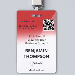 Konferenz Corporate Business Event Fett Red QR Ausweis