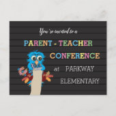 Konferenz der Elternlehrer Blue Owl Postkarte (Vorderseite)