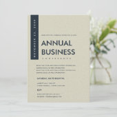 KONFERENZ DER MODERNEN MINIMAL-NAVY-WEISS-KRAFT EINLADUNG (Stehend Vorderseite)