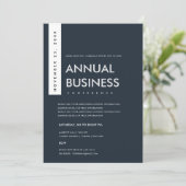 KONFERENZ DER MODERNEN MINIMAL-NAVY-WEISS-KRAFT EINLADUNG (Stehend Vorderseite)