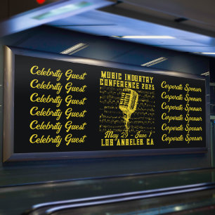 Konferenz der Musikindustrie im Vintagen Stil Banner