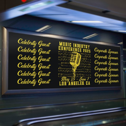 Konferenz der Musikindustrie im Vintagen Stil Banner