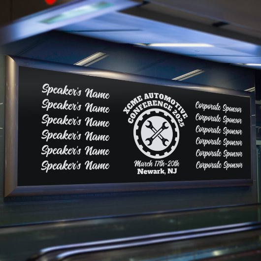 Konferenz für Automobilindustrie im Retro-Stil Banner