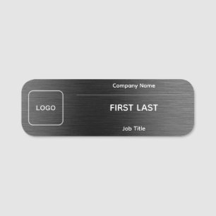 Konferenz-Logo-Name-Ausweis Graumetal Magnetisch Namensschild