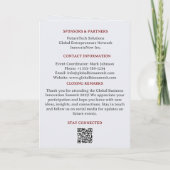 Konferenz- oder Geschäftstagungskalender Programm (Rückseite)