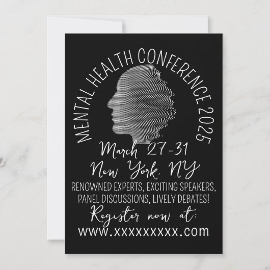 Konferenz über psychische Gesundheit im Retrostil Einladung (Vorderseite)