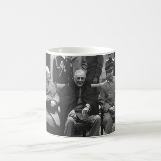Konferenz von Yalta Roosevelt Stalin Churchill 194 Kaffeetasse (Mittel)