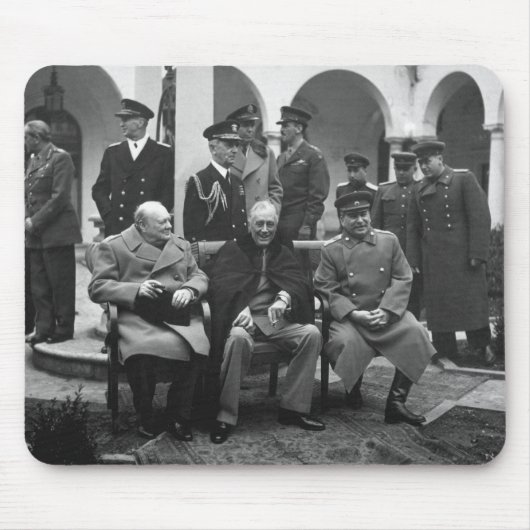 Konferenz von Yalta Roosevelt Stalin Churchill 194 Mousepad (Vorne)