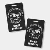 Konferenzteilnahme Abzeichen Ausweis (Vorder- & Rückseite)