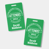 Konferenzteilnahme Abzeichen Ausweis (Vorder- & Rückseite)