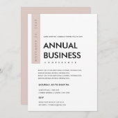 KONFERENZVERANSTALTUNG DER MODERNEN MINIMAL-WEISSE EINLADUNG (Vorne/Hinten)