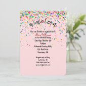 Konfetti 19. Geburtstagsparty Einladung (Stehend Vorderseite)