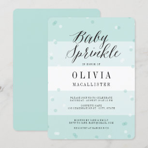 Konfetti Aqua Streifen Junge Baby Sprinkle Einladu Einladung