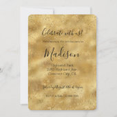 Konfetti aus Gold Glitzer Einladung (Vorderseite)