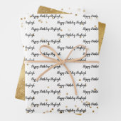 Konfetti aus Gold Glitzer Personalisiert Geschenkpapier Set (Beispiel)