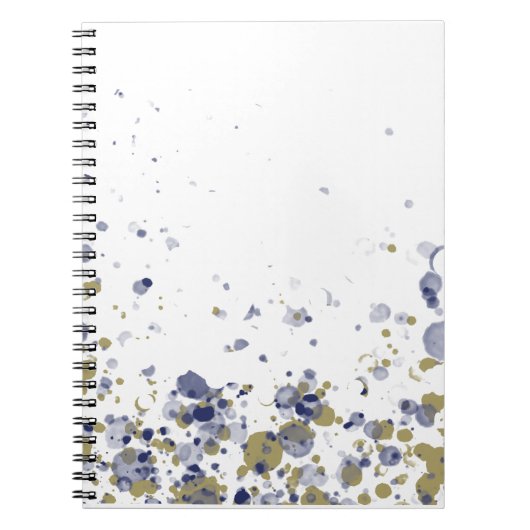 Konfetti Blau Gold Notizblock (Vorderseite)