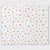 Konfetti Dog Paw Print Muster Custom Geschenkpapier (Flach)