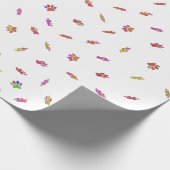 Konfetti Dog Paw Print Muster Custom Geschenkpapier (Ecke)