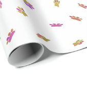 Konfetti Dog Paw Print Muster Custom Geschenkpapier (Rolleneckpunkt)