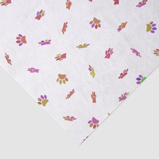 Konfetti Dog Paw Print Muster Custom Seidenpapier (Detail)