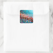 Konfetti-Explosion Quadratischer Aufkleber (Tasche)