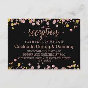Konfetti Glanz Hochzeit Empfang Rose Gold Begleitkarte