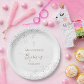 Konfetti Glitzer Design Taufe Pappteller (Party)