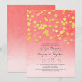 Konfetti-Glitzer-Korallenpink-Anhänger Einladung (Vorne/Hinten)