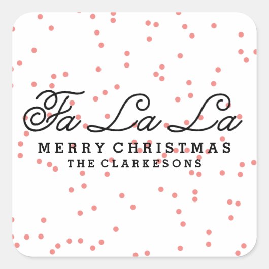 KONFETTI | HANDSCHRIFTLICHE FERIENUMSCHLAG AUFKLEB QUADRATISCHER AUFKLEBER (Vorderseite)