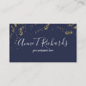 Konfetti (Imitate Golddots) handgeschriebener Name Visitenkarte (Vorderseite)