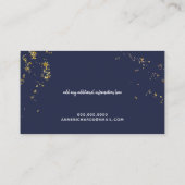 Konfetti (Imitate Golddots) handgeschriebener Name Visitenkarte (Rückseite)