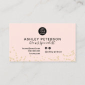 Konfetti-Konfetti aus Glitzer, rosa Augenbrauen Visitenkarte (Rückseite)