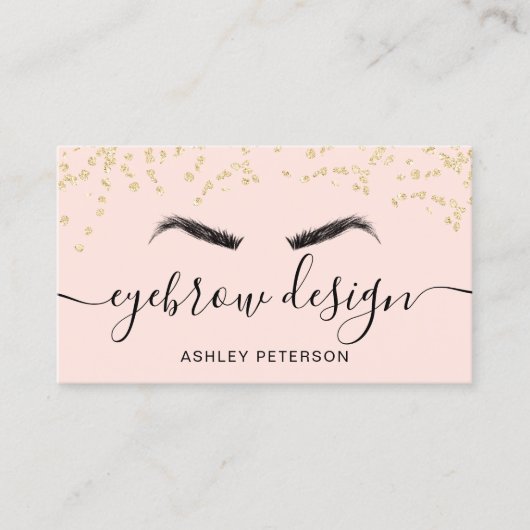 Konfetti-Konfetti aus Glitzer, rosa Augenbrauen Visitenkarte (Vorderseite)