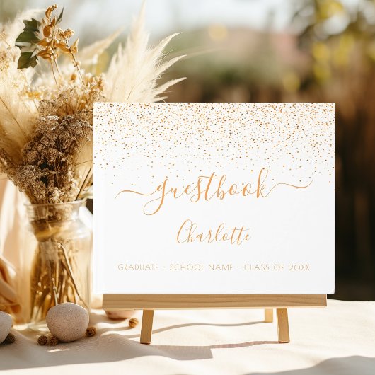 Konfetti-Konfetti-Monogramm-Graduierungsparty Gästebuch