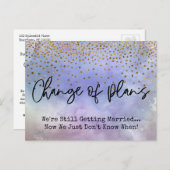 Konfetti Lila Änderung der Pläne für verspätete Ho Postkarte (Vorne/Hinten)