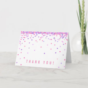 Konfetti Rosa Lila Danke    Cute & Einfach Karte
