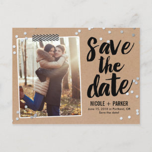 Konfetti Save The Date Postkarte