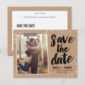 Konfetti Save The Date Postkarte (Vorne/Hinten)